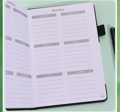 Black Password Book with Alphabetical Tabs B6 Hardcover Internet Address Logbook & Password Organizer with Pen Loop Elastic Band and Inner Pocket