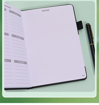Black Password Book with Alphabetical Tabs B6 Hardcover Internet Address Logbook & Password Organizer with Pen Loop Elastic Band and Inner Pocket