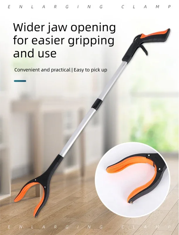 Green and Black Handle Foldable Grabber Reacher Tool - 83cm Aluminium Litter Picker with Magnetic Tip - Lightweight Mobility Aid for Garden & Home Rubbish Cleanup - Mekamart Australia