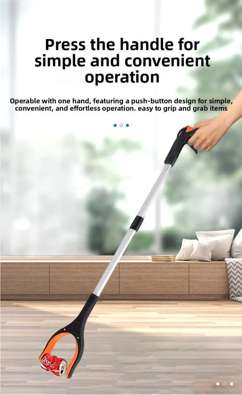 Green and Black Handle Foldable Grabber Reacher Tool - 83cm Aluminium Litter Picker with Magnetic Tip - Lightweight Mobility Aid for Garden & Home Rubbish Cleanup - Mekamart Australia