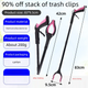 Purple and Black Handle Foldable Grabber Reacher Tool - 83cm Aluminium Litter Picker with Magnetic Tip - Lightweight Mobility Aid for Garden & Home Rubbish Cleanup - Mekamart Australia