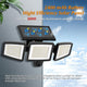 Solar Outdoor Security Lights Motion Sensor 210 LED - 3 Adjustable Heads Flood Light with Remote Control IP65 Waterproof for Garden Garage & Yard - Mekamart Australia