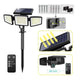 Solar Garden Lights Outdoor Motion Sensor 210 LED - 2-in-1 Ground Spike & Wall Mount Flood Light with Remote IP65 Waterproof for Pathway & Yard - Mekamart Australia