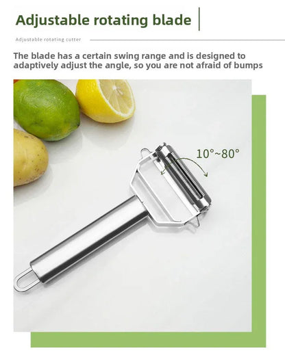 Premium Stainless Steel Dual Peeler & Julienne Cutter - 2-in-1 Vegetable Slicer with Swivel Blade - Heavy Duty Multi-Function Kitchen Tool for Potatoes, Carrots & Fruit - Mekamart Australia