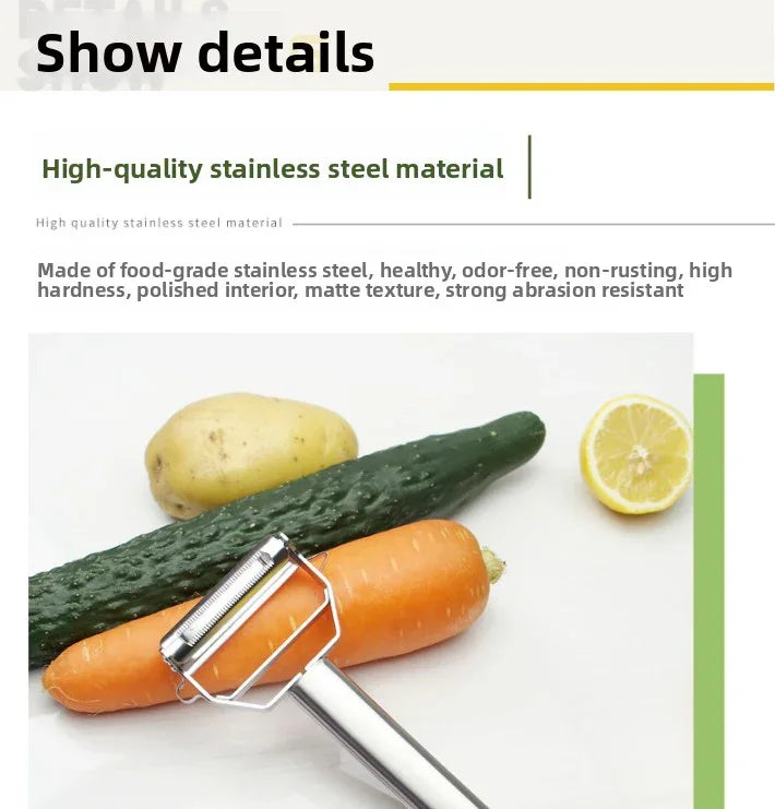Premium Stainless Steel Dual Peeler & Julienne Cutter - 2-in-1 Vegetable Slicer with Swivel Blade - Heavy Duty Multi-Function Kitchen Tool for Potatoes, Carrots & Fruit - Mekamart Australia