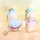 4 PCS Holographic Mini Backpack Coin Purses - Iridescent TPU Keyring Pouch - Small Waterproof Storage for Earbuds, Keys & Lipstick - Cute Bag Charm Accessory - Mekamart Australia