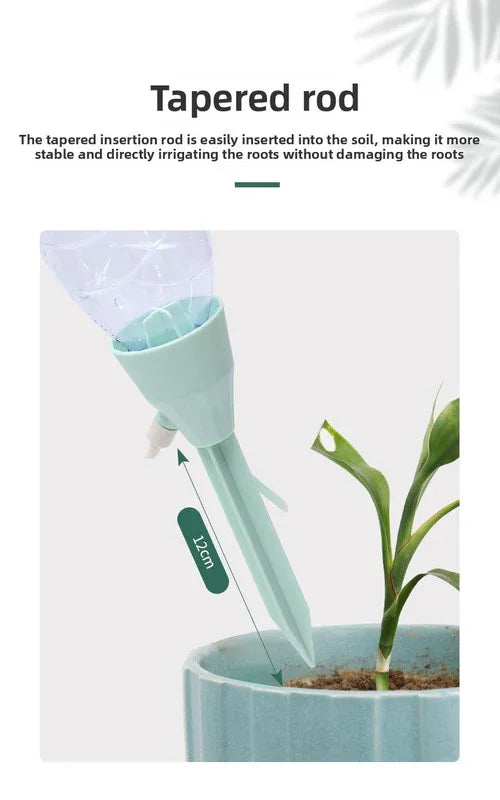 2 PCS Automatic Self-Watering Plant Spikes Adjustable Drip Irrigation System for Indoor Outdoor Garden Pots Holiday Care Green and Pink - Mekamart Australia