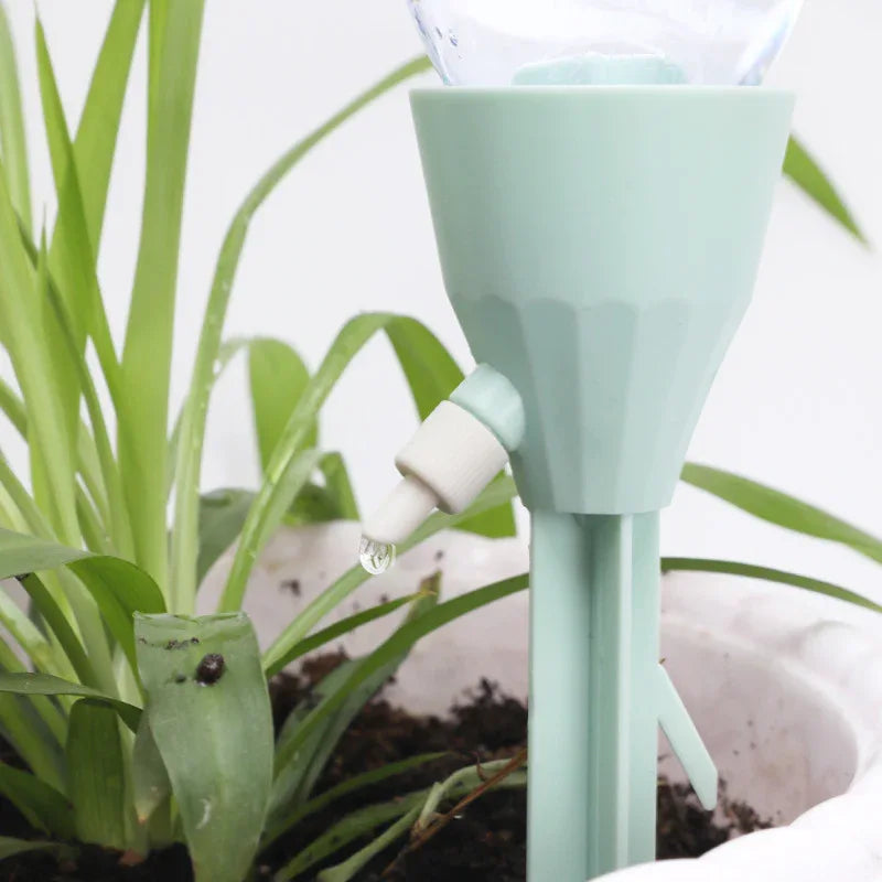 2 PCS Automatic Self-Watering Plant Spikes Adjustable Drip Irrigation System for Indoor Outdoor Garden Pots Holiday Care Green and Pink - Mekamart Australia