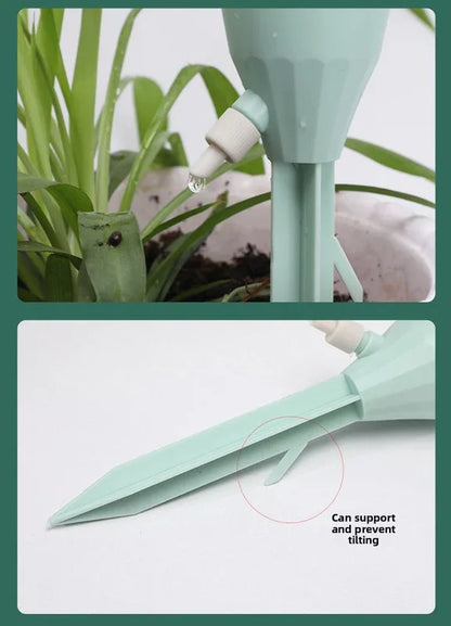 2 PCS Automatic Self-Watering Plant Spikes Adjustable Drip Irrigation System for Indoor Outdoor Garden Pots Holiday Care Green and White - Mekamart Australia
