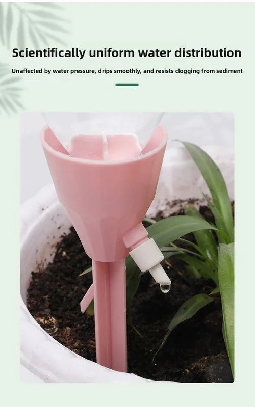 2 PCS Automatic Self-Watering Plant Spikes Adjustable Drip Irrigation System for Indoor Outdoor Garden Pots Holiday Care Green and White - Mekamart Australia