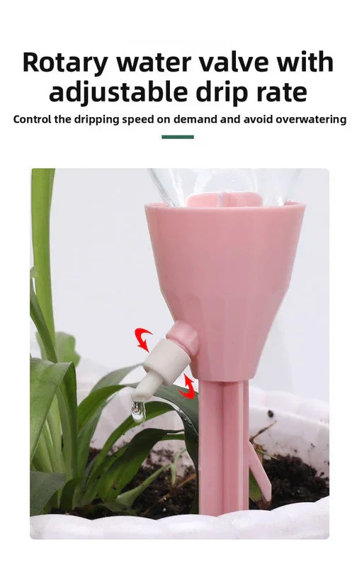 2 PCS Automatic Self-Watering Plant Spikes Adjustable Drip Irrigation System for Indoor Outdoor Garden Pots Holiday Care Green and White - Mekamart Australia