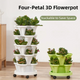 White 3-Tier Stackable Strawberry & Vegetable Planter with Mobile Wheel Tray - Space-Saving Vertical Gardening System - Mekamart Australia