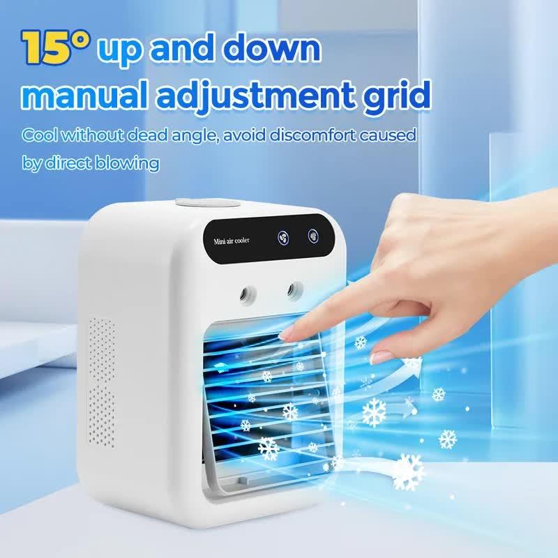 Portable 500ml Large-Capacity Air Cooler Fan - 9-Blade Strong Wind & Wide-Angle Oscillation, Easy Top-Fill Desktop Evaporative Humidifier - Mekamart Australia