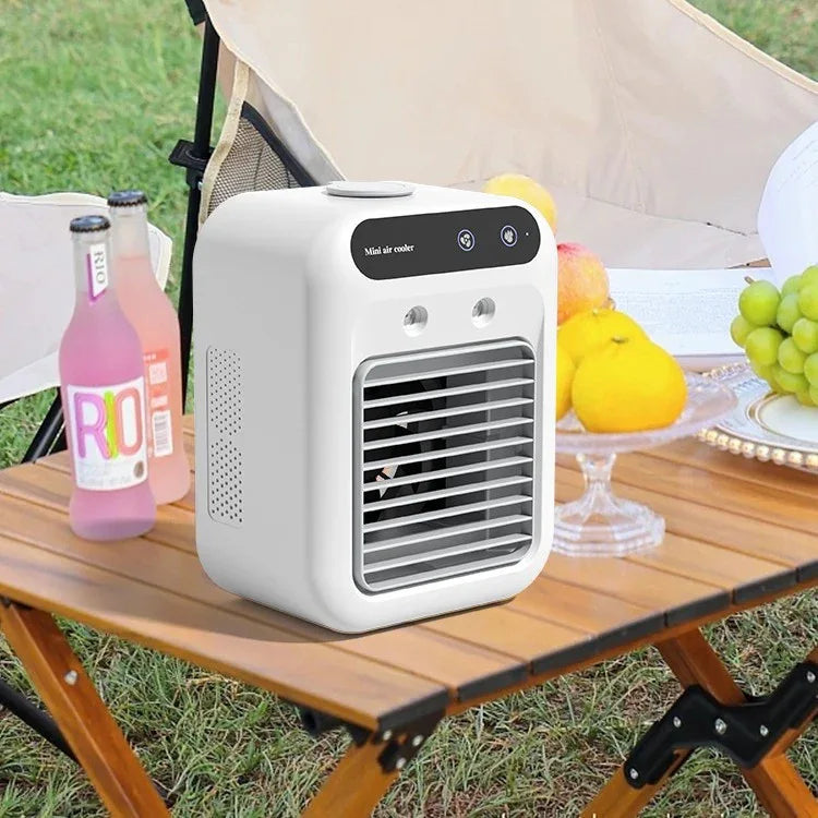 Portable 500ml Large-Capacity Air Cooler Fan - 9-Blade Strong Wind & Wide-Angle Oscillation, Easy Top-Fill Desktop Evaporative Humidifier - Mekamart Australia