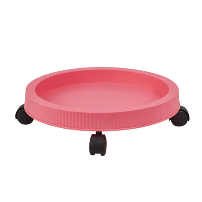 Pink 3-Tier Stackable Strawberry & Vegetable Planter with Mobile Wheel Tray - Space-Saving Vertical Gardening System - Mekamart Australia
