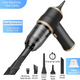 4-in1 Black Wireless Compact Handheld Car Vacuum Cleaner & Air Duster with 5 Nozzles/Brushes- 15000 Pa Ultra-Powerful Blower/Suction Tool for Auto, Home & Office - Mekamart Australia