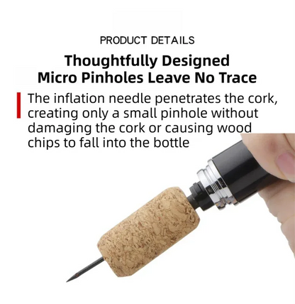 Black Pen-Style Air Pressure Wine Bottle Opener with Vacuum Wine Stopper Set - Effortless Cork Removal for Home & Champagne Party - Mekamart Australia