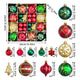 MJXK46-20Y Christmas Decorative Balls Set(24x24x6CM) - Shatterproof Plastic Ornaments with Electroplated & Hand-Painted Finish - Mekamart Australia