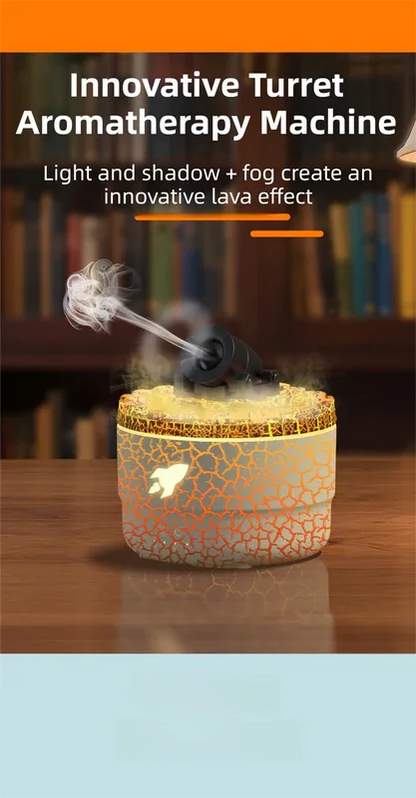 167 White Simulation Volcano Diffuser & Humidifier - Smart Timer Ultrasonic Mister with Volcano Lava Crack Shell and Colorful Light - Mekamart Australia