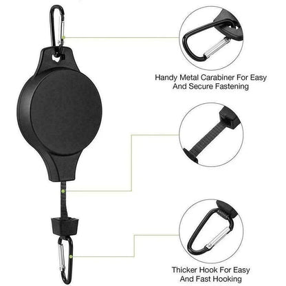 3PCS White Retractable Hanging Basket Pulley System & 3PCS Heavy Duty Stainless Steel S-Hooks Combo - Garden Plant Hanger(Max Load 5KG) - Mekamart Australia