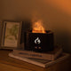 Black 3D Simulation Flame Aroma Diffuser & Humidifier - Ultrasonic Desktop Mister with 7-Color LED Light and Automatic Scent Spray (200ML) - Mekamart Australia