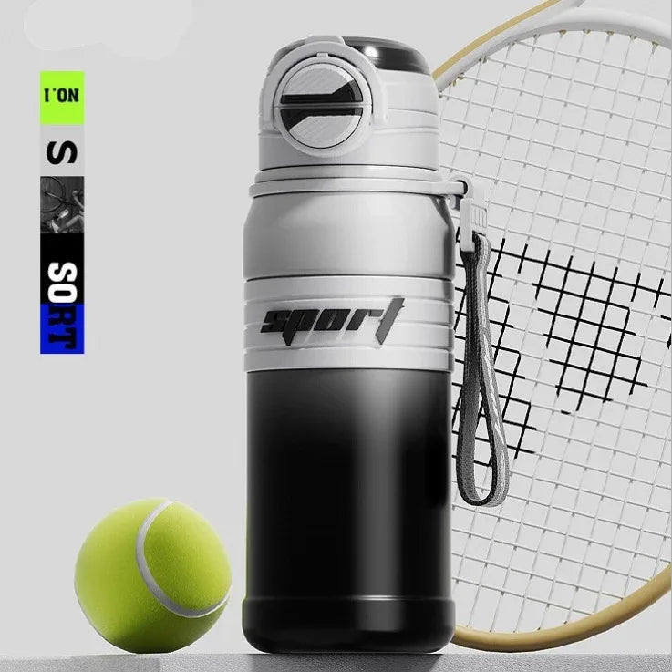 White 680ml Large Capacity Sports Insulated Tumbler - 316 Stainless Steel Straw Water Bottle, Dual-Use Lid for Travel & Outdoors - Mekamart Australia