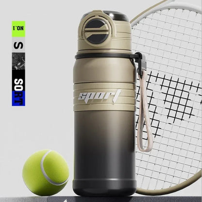 2-Pack Brown 680ml Large Capacity Sports Insulated Tumbler - 316 Stainless Steel Straw Water Bottle, Dual-Use Lid for Travel & Outdoors - Mekamart Australia