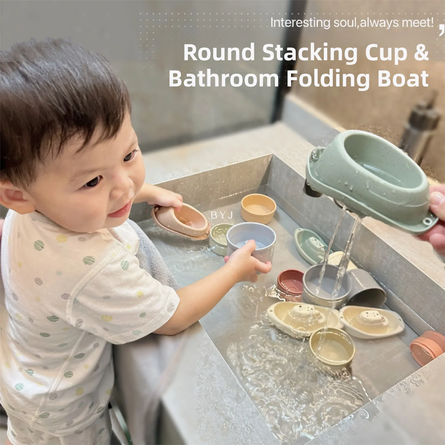 11PCS Sailboat Stacking Cups Bath & Beach Toy Set - Creative Stacking Game for Toddlers, Water Play Educational Building Blocks - Mekamart Australia