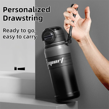 2-Pack Gradient Black 670ml Large Capacity Sports Insulated Tumbler - 316 Stainless Steel Straw Water Bottle, Dual-Use Lid for Travel & Outdoors - Mekamart Australia