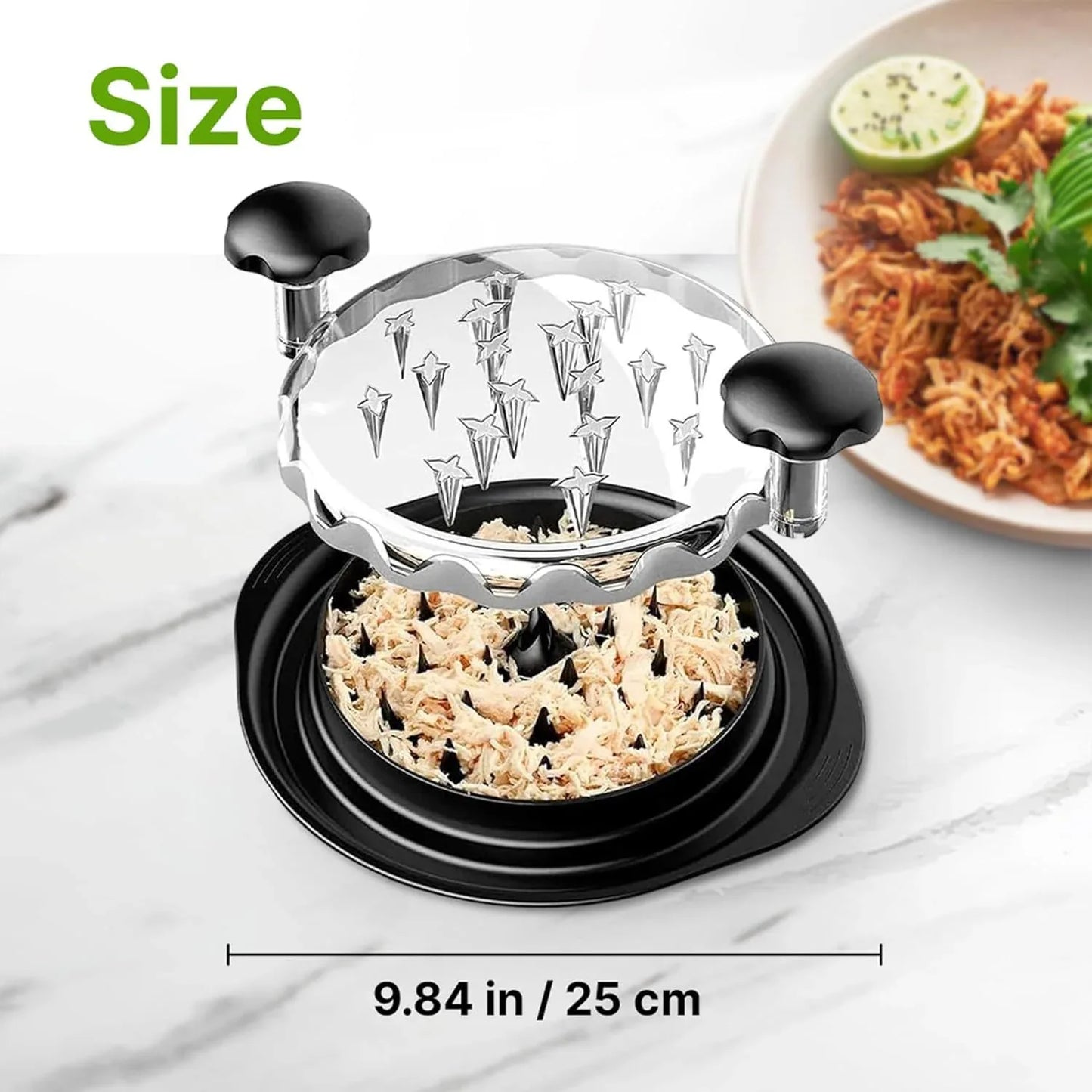 Red Chicken Shredder Machine with Transparent Lid & Brush - Manual Meat Chopper and Pulverizer for Cooked Chicken and Pet Food - Mekamart Australia