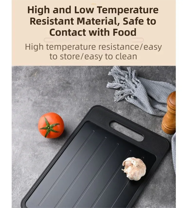 Red Aluminum Alloy Fast Thawing Dual-Sided Cutting Board(36.5x25CM) - Multifunctional Kitchen Tool with Garlic Grinder and Knife Sharpener - Mekamart Australia