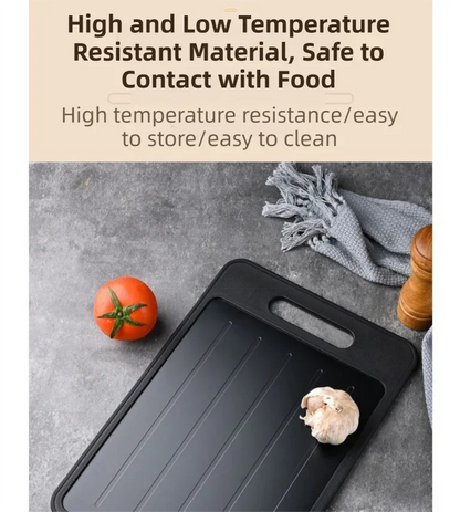 Red Aluminum Alloy Fast Thawing Dual-Sided Cutting Board(36.5x25CM) - Multifunctional Kitchen Tool with Garlic Grinder and Knife Sharpener - Mekamart Australia