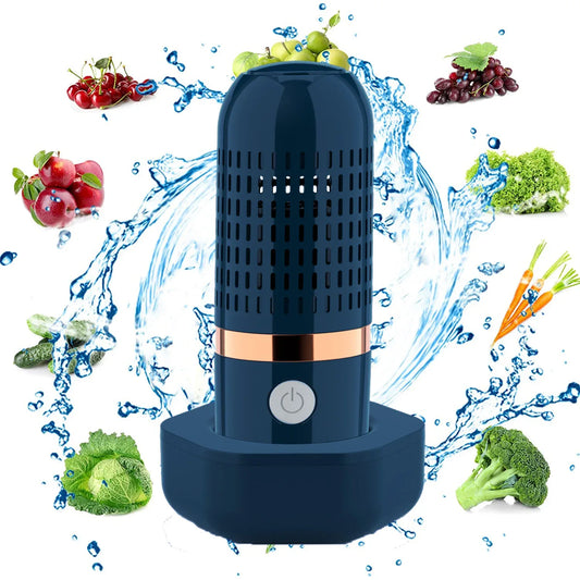 Blue Wireless Capsule Fruit and Vegetable Purifier(16x5.4CM) - Portable Food Disinfection & Sterilization Cleaner, 99.9% Bacteria Removal - Mekamart Australia