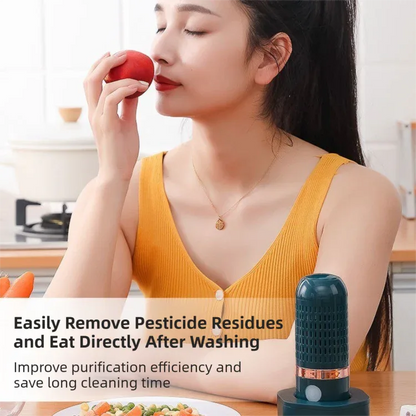 Blue Wireless Capsule Fruit and Vegetable Purifier(16x5.4CM) - Portable Food Disinfection & Sterilization Cleaner, 99.9% Bacteria Removal - Mekamart Australia