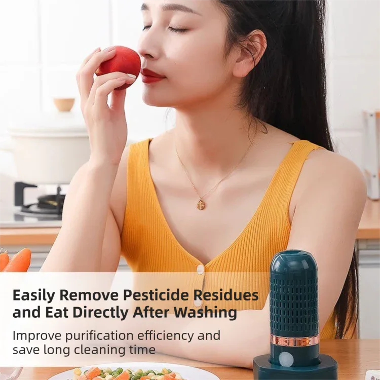 Green Wireless Capsule Fruit and Vegetable Purifier(16x5.4CM) - Portable Food Disinfection & Sterilization Cleaner, 99.9% Bacteria Removal - Mekamart Australia