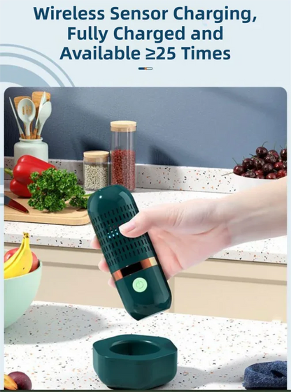 Green Wireless Capsule Fruit and Vegetable Purifier(16x5.4CM) - Portable Food Disinfection & Sterilization Cleaner, 99.9% Bacteria Removal - Mekamart Australia