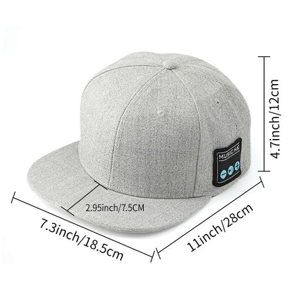 Navy Blue Bluetooth 5.4 Music Adjustable Sun Hat - Wireless Audio Speaker Cotton Cap for Sports, Golf, and Outdoor Activities