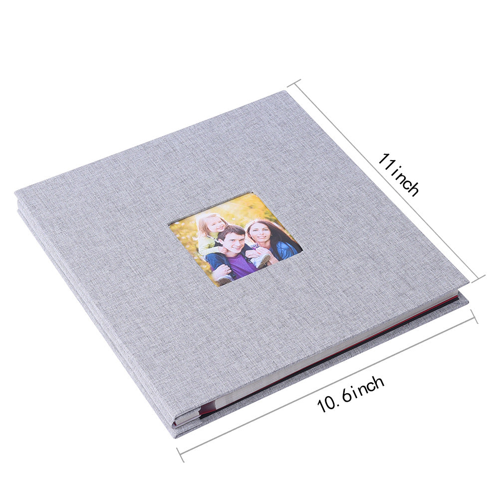 White Linen Self-Adhesive Photo Album DIY Scrapbook with Cover Window 11x10.6 Inch for Family Wedding Travel Memories Preservation Australian Home