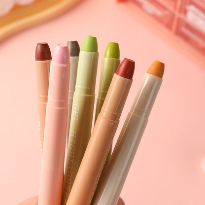 Morandi Color Solid Gel Highlighters 8 Pack No Bleed Dry Highlighter Pens for School Office Journaling and Aussie Students Stationery Kit