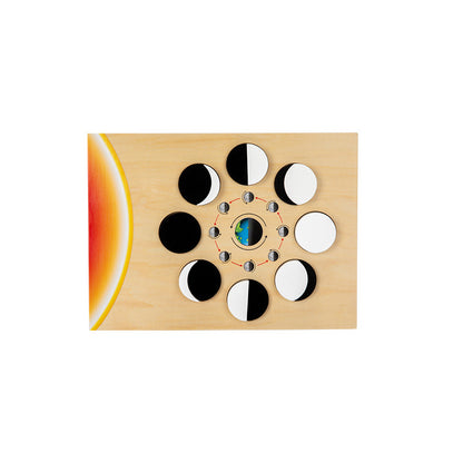 Lunar phase change 0.45 Educational Wooden Cognitive Matching Puzzle Toy for Kids Early Learning and Fine Motor Skill Development, Durable Preschool Accessory