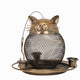 Fine mesh + 3 water cups Whimsical Cat Shaped Metal Bird Feeder Hanging Mesh Wild Bird Seed Holder for Garden Courtyard Decorative Feeding Solution for Local Wildlife Lovers