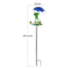 Decorative Metal Frog Bird Feeder Ground Stake with Umbrella and Feeding Tray for Local Gardens Weather-Resistant Outdoor Wildlife Support Solution