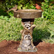 Raccoon Resin Bird Feeder with Natural Stump Design for Garden and Outdoor Decor, Ideal for Attracting Birds and Enhancing Yard Aesthetics