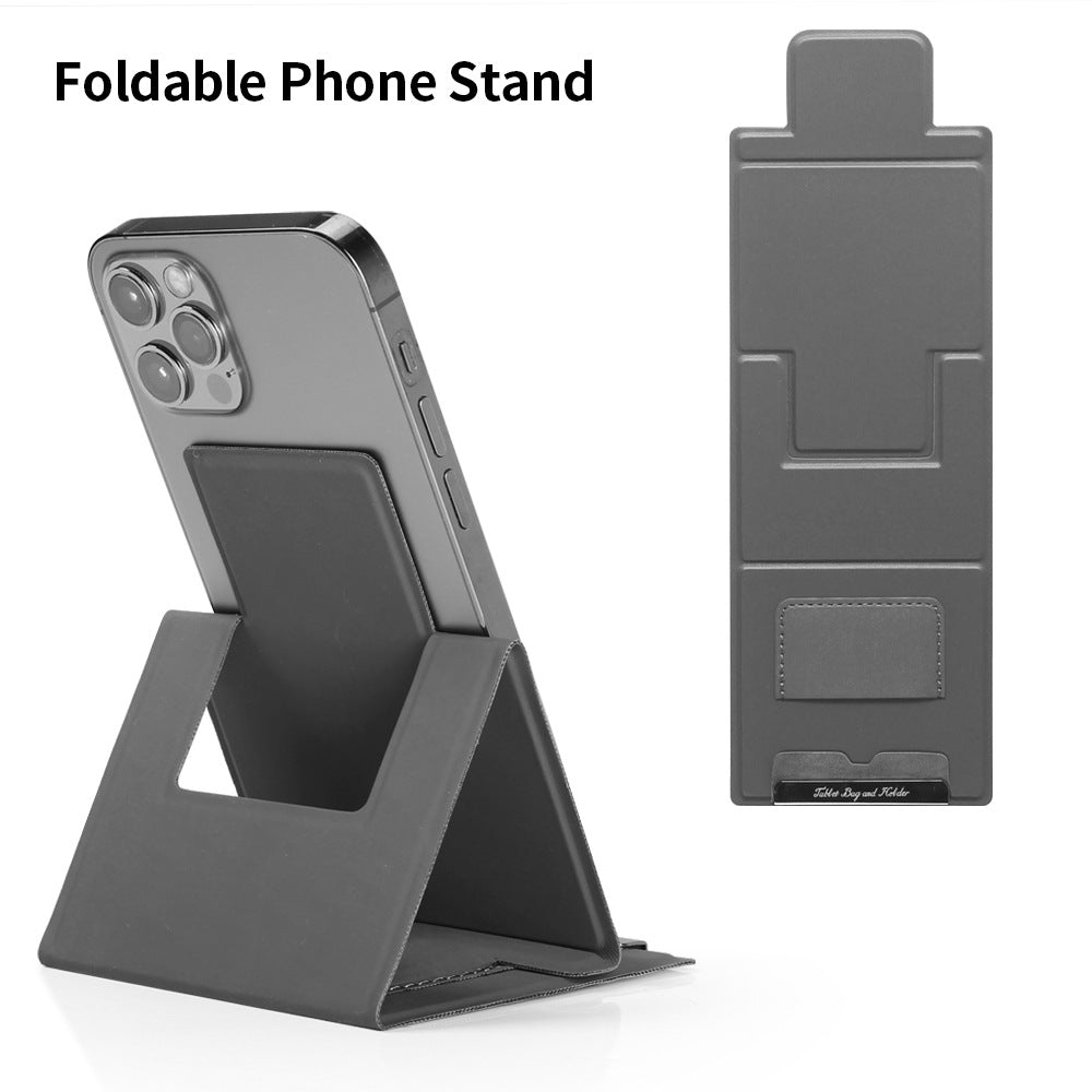 2-PCS Blue Portable Foldable Phone Stand with Card Holder – Compact Desktop Mobile Phone Holder for Home, Office, and Travel Use