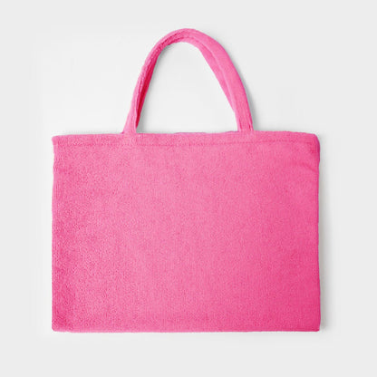 2-in-1 Pink Microfiber Sun Lounger Towel & Portable Tote Bag - Sand-Free & Quick Dry Beach Chair Cover with Side Pockets (75x211cm)