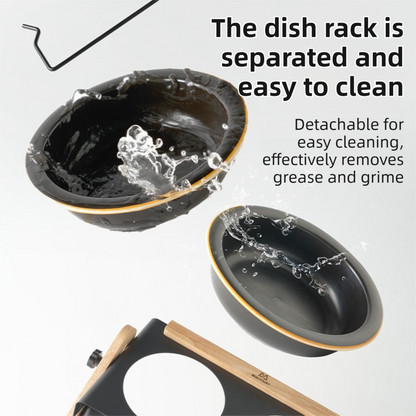 White Elevated Adjustable (9-14CM) Double Ceramic Bowls Pet Diner - Ergonomic 270° Tilt Controlled Tip-Proof Stable Iron Base