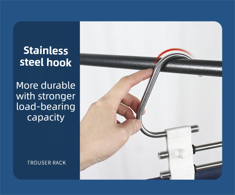 Ultimate Closet Space-Saver Set: 9-Tier Sliver Stainless Steel Retractable Pants Rack & 10-Pack Multi-Port Magic Hangers