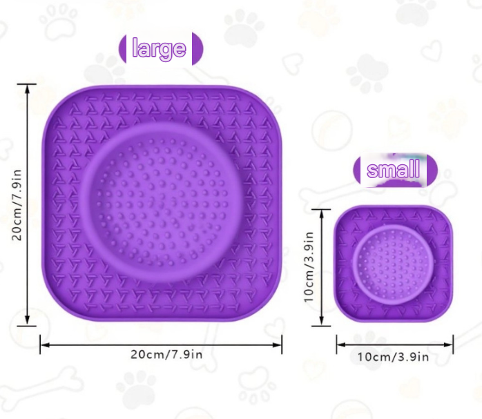 S Purple 2-Pack Premium Silicone Pet Lick Mat - Slow Feeder for Dogs and Cats with Powerful Suction Base - Anxiety Relief and Boredom Buster for Grooming and Bathing