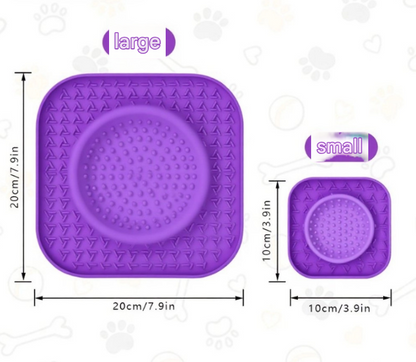 L Blue 2-Pack Premium Silicone Pet Lick Mat - Slow Feeder for Dogs and Cats with Powerful Suction Base - Anxiety Relief and Boredom Buster for Grooming and Bathing
