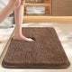 Brown 60*90cm Luxury 3.5cm Shag Bath Mat | Silver Ion Antibacterial Technology | Quick Dry Non-Slip TPR Bathroom Rug